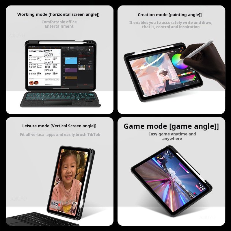 Suitable for iPad Pro 110.9 inch keyboard protector, 9th generation magnetic split stand, touch backlight pen slot, mini6 keyboa
