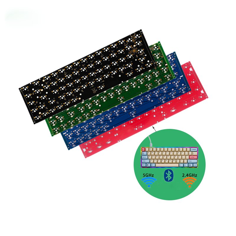 95% key hot swap no solder optical iso mechanical solderless QMK VIA keyboard pcb with rgb