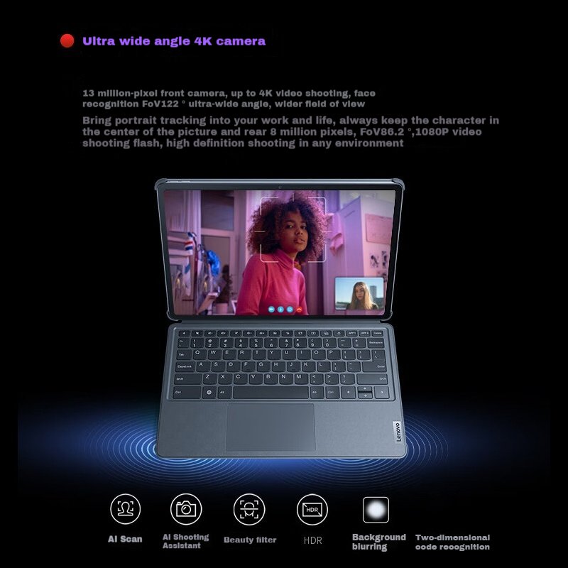 Lenovo K12 tablet magnetic keyboard ZG38C05280 Ipad Laptop wireless Bluetooth keyboard Case Klavye