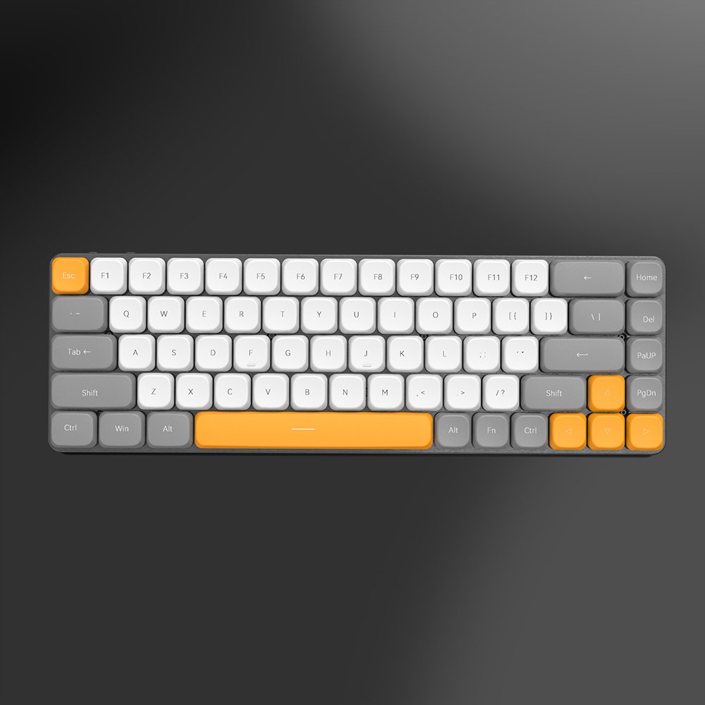 Portable Aluminum 60% Low Profile Wireless Mechanical Keyboard 68keys LED Backlit for Laptop Desktop AIO Pad