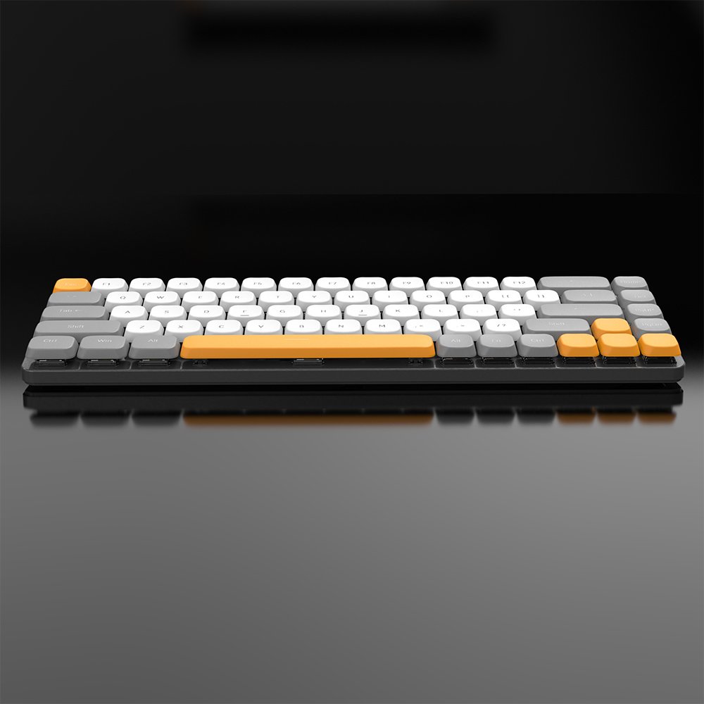 Portable Aluminum 60% Low Profile Wireless Mechanical Keyboard 68keys LED Backlit for Laptop Desktop AIO Pad