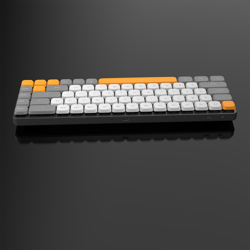 Portable Aluminum 60% Low Profile Wireless Mechanical Keyboard 68keys LED Backlit for Laptop Desktop AIO Pad