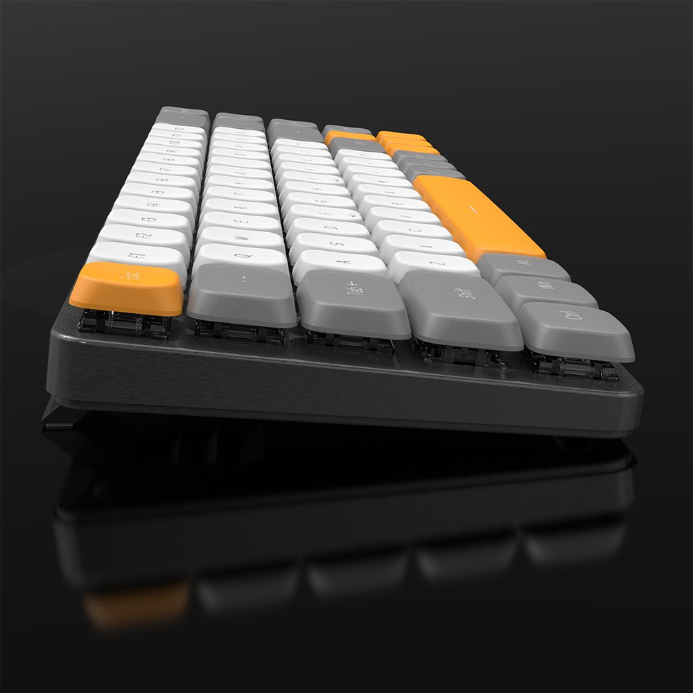 Portable Aluminum 60% Low Profile Wireless Mechanical Keyboard 68keys LED Backlit for Laptop Desktop AIO Pad
