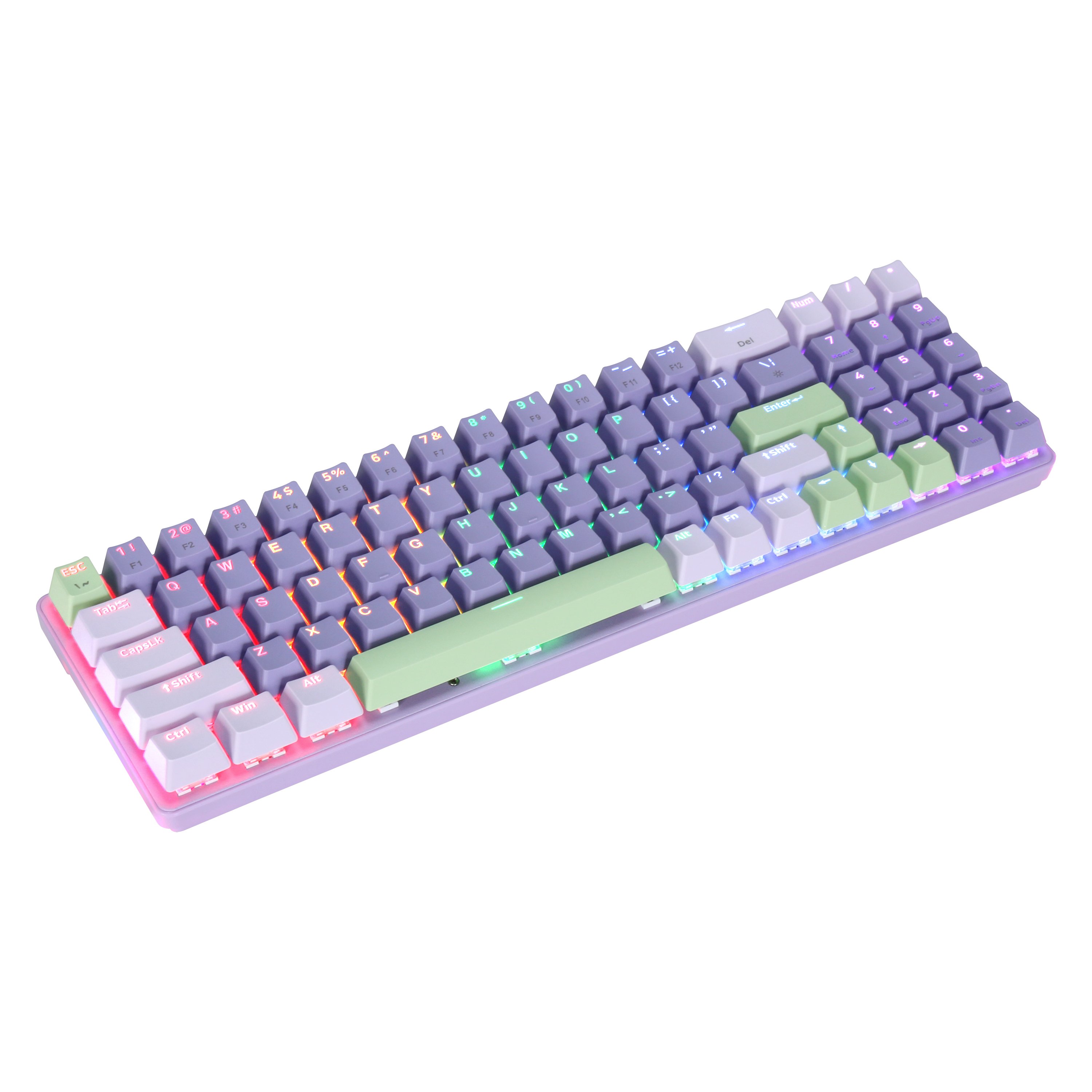 SAMA Custom Games Office Wired USB 2.0 Keyboard 79 Keys RGB PC Mechanical Gaming Keyboard for PC Laptop Purple