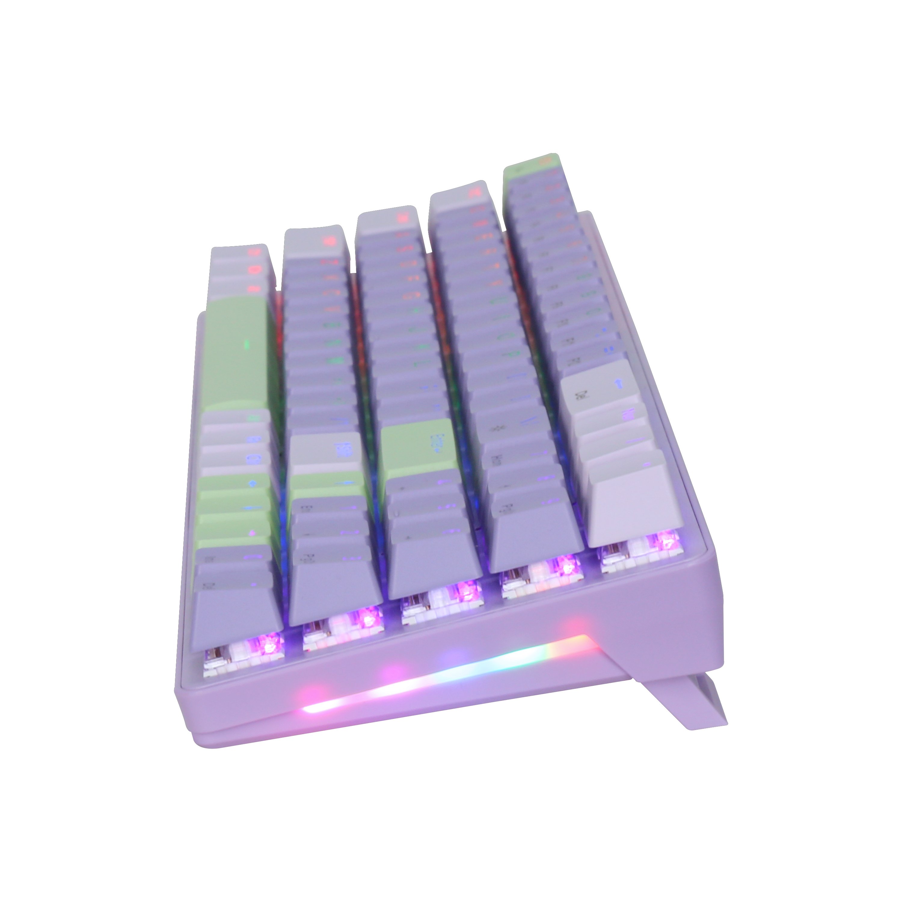 SAMA Custom Games Office Wired USB 2.0 Keyboard 79 Keys RGB PC Mechanical Gaming Keyboard for PC Laptop Purple