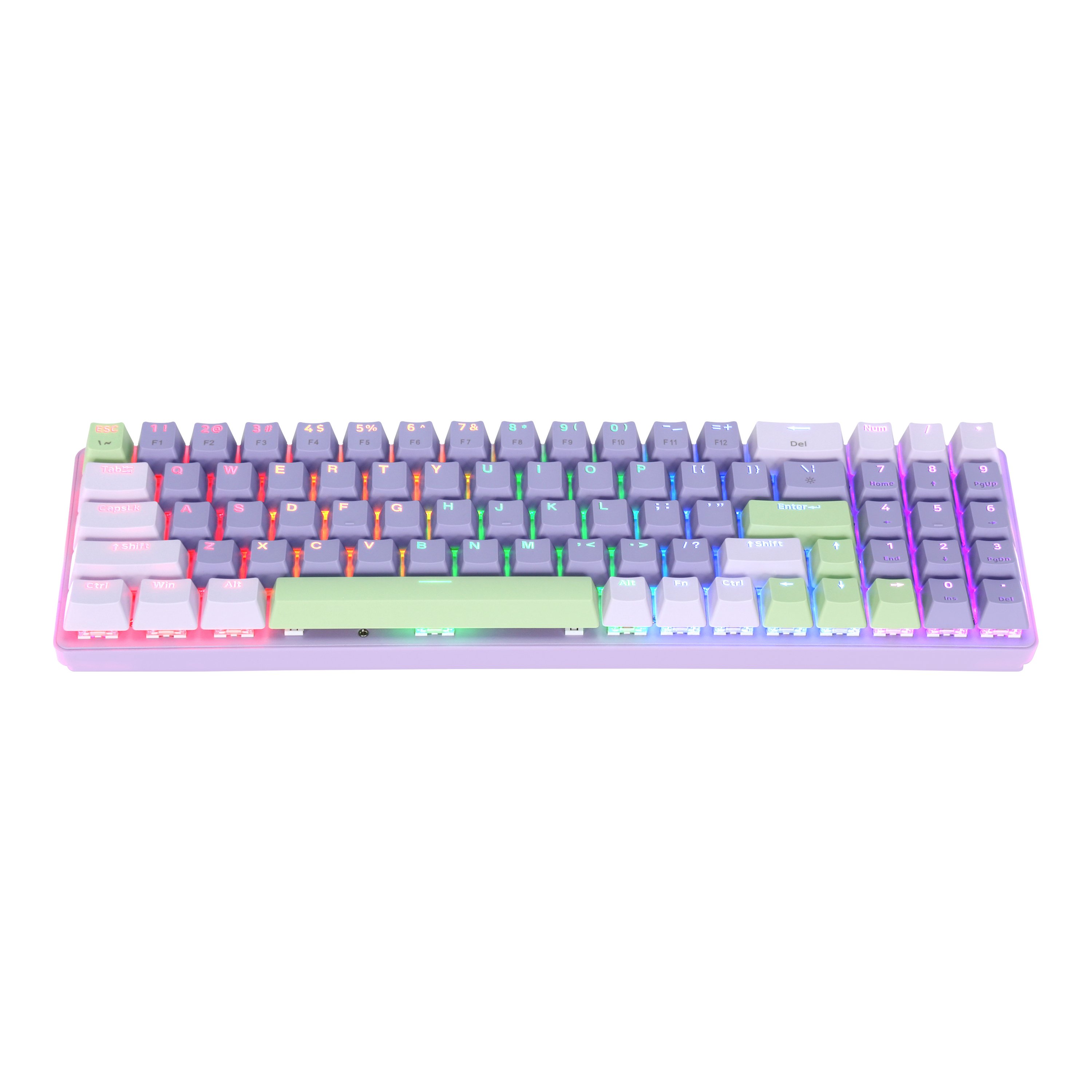 SAMA Custom Games Office Wired USB 2.0 Keyboard 79 Keys RGB PC Mechanical Gaming Keyboard for PC Laptop Purple