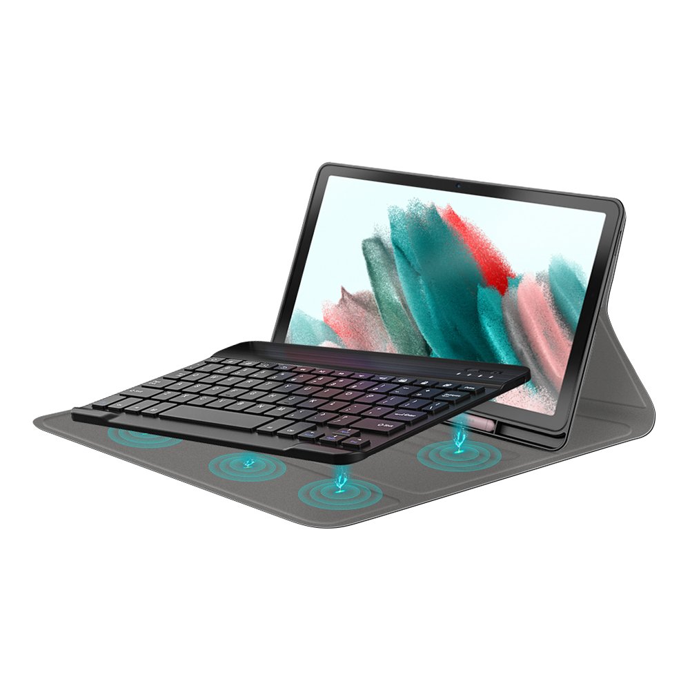 For Samsung Galaxy Tab A8 10.5 2022 SM-X200/X205 Keyboard Case Soft TPU Back Cover With Detachable Wireless Keyboard