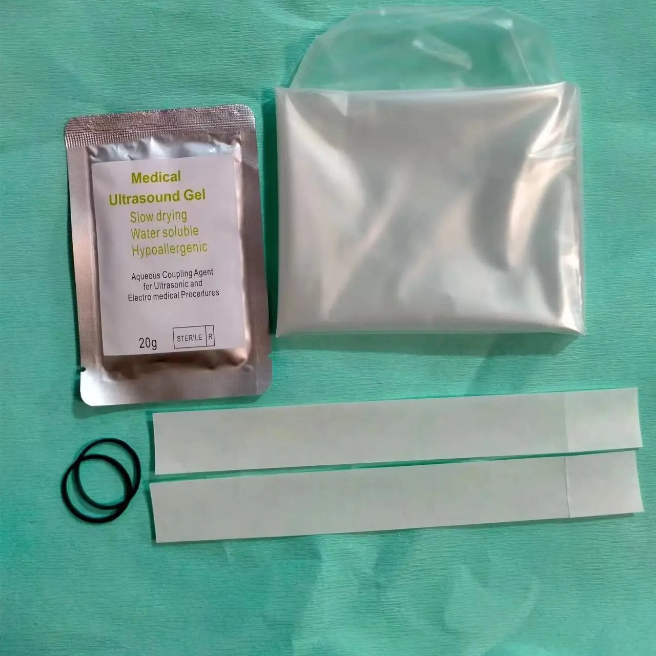 High quality Disposable Medical gel keyboard cover Ultrasound Probe PU Cover with Gel Transducer cover