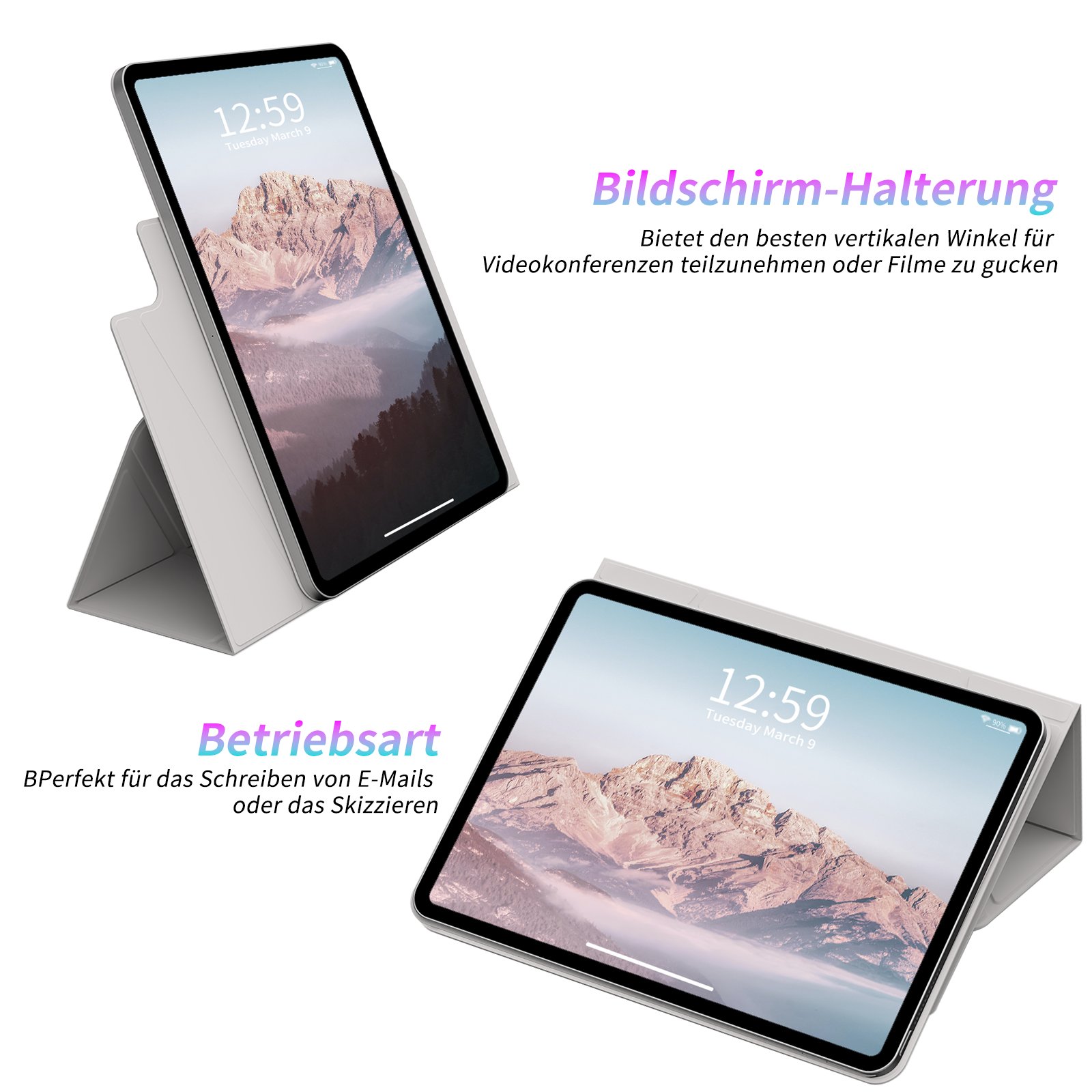 Kenke Protective Tablet Case For Ipad with Stand Magnetic Tablet Cases for ipad pro 5th 11 inch with Detachable Board