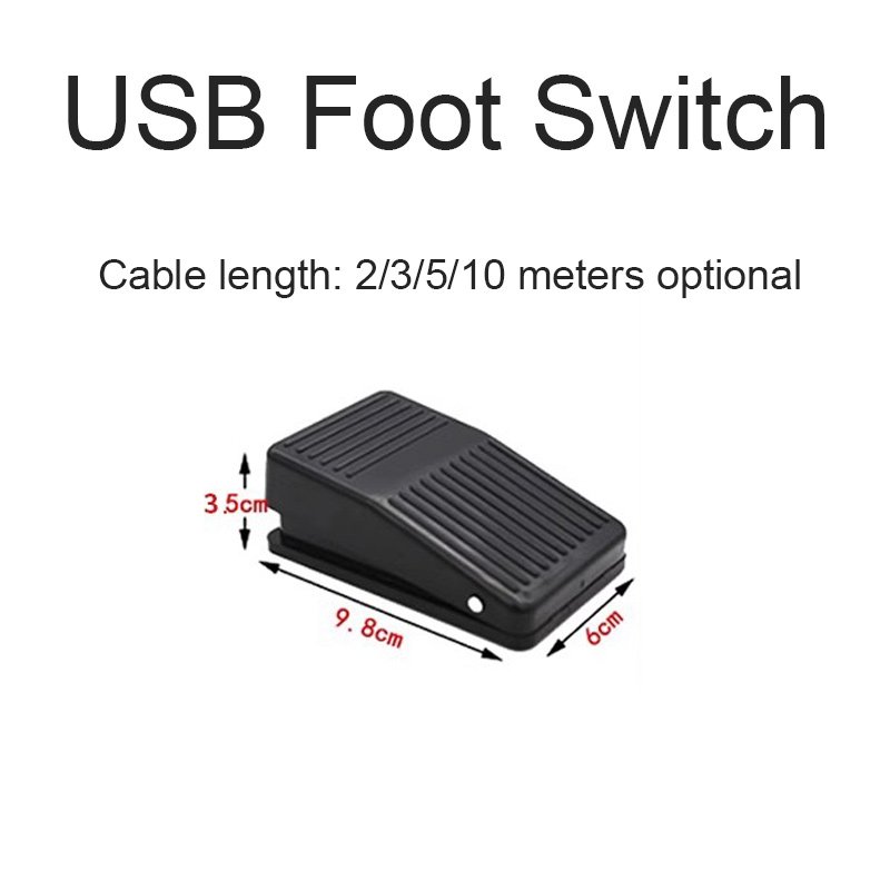 Electric foot control switch 10m USB power cord pedal button controller sensor programmable Key value Equipment foot switch
