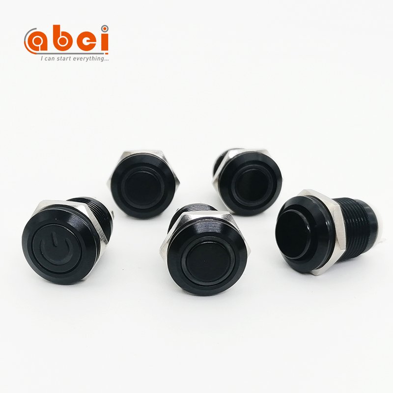 12mm 16mm 19mm 22mm round black momentary latching metal push button switches 6v 12v 24v 110V 220V with RGB LED illuminated