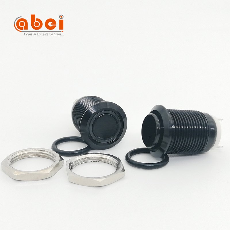 12mm 16mm 19mm 22mm round black momentary latching metal push button switches 6v 12v 24v 110V 220V with RGB LED illuminated