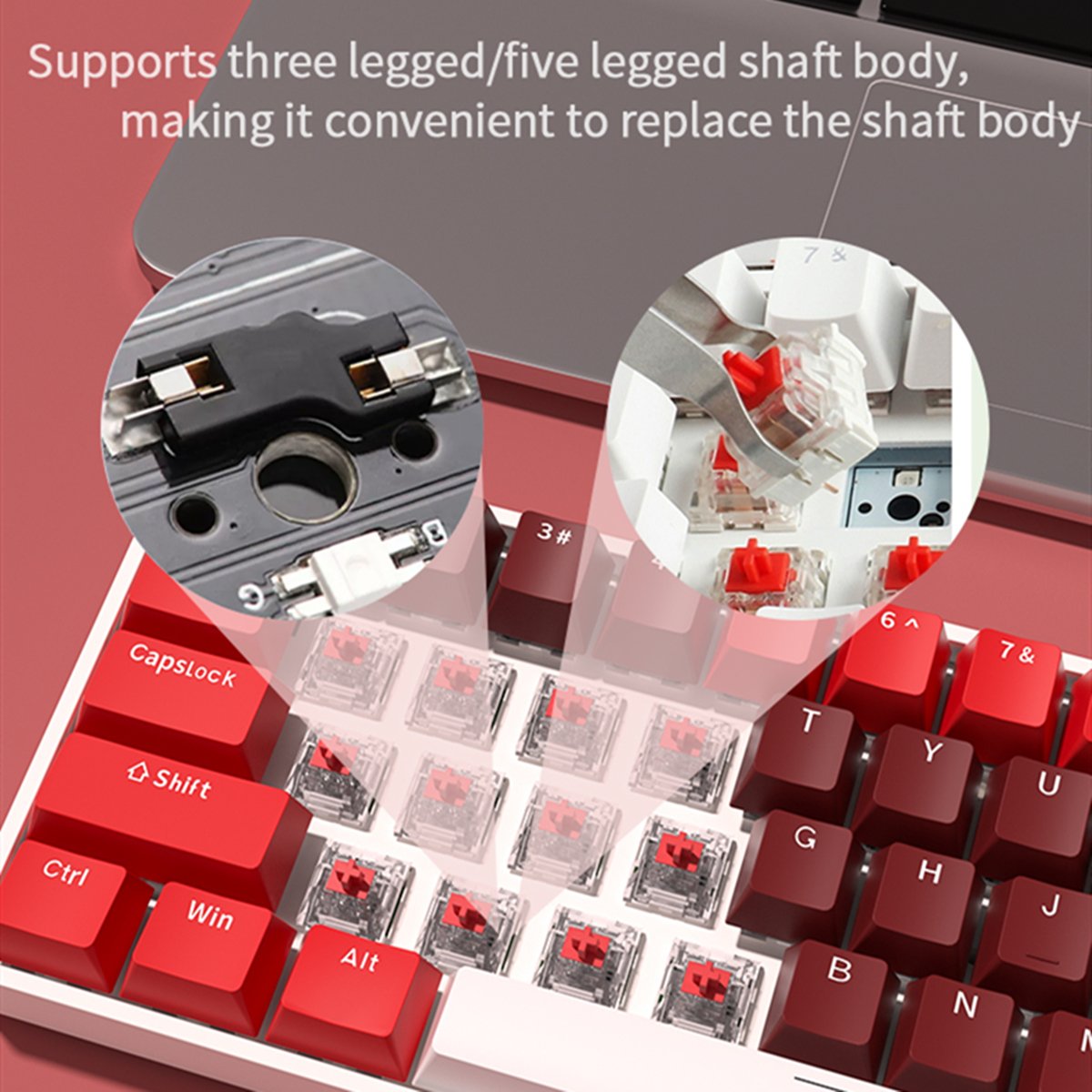 Mathew Tech HW61 Wireless MIni Mechanical Keyboard 60% Layout RGB For Gaming Keyboard 61Keys