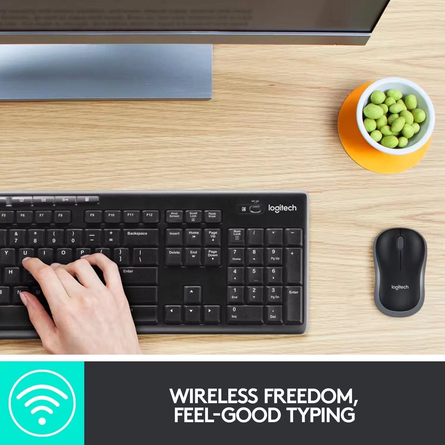 Custom Russian Logitech MK270 Ergonomic Office Pc Mobile Switches RGB Computer Laptop Tablet Wireless Keyboard Mouse