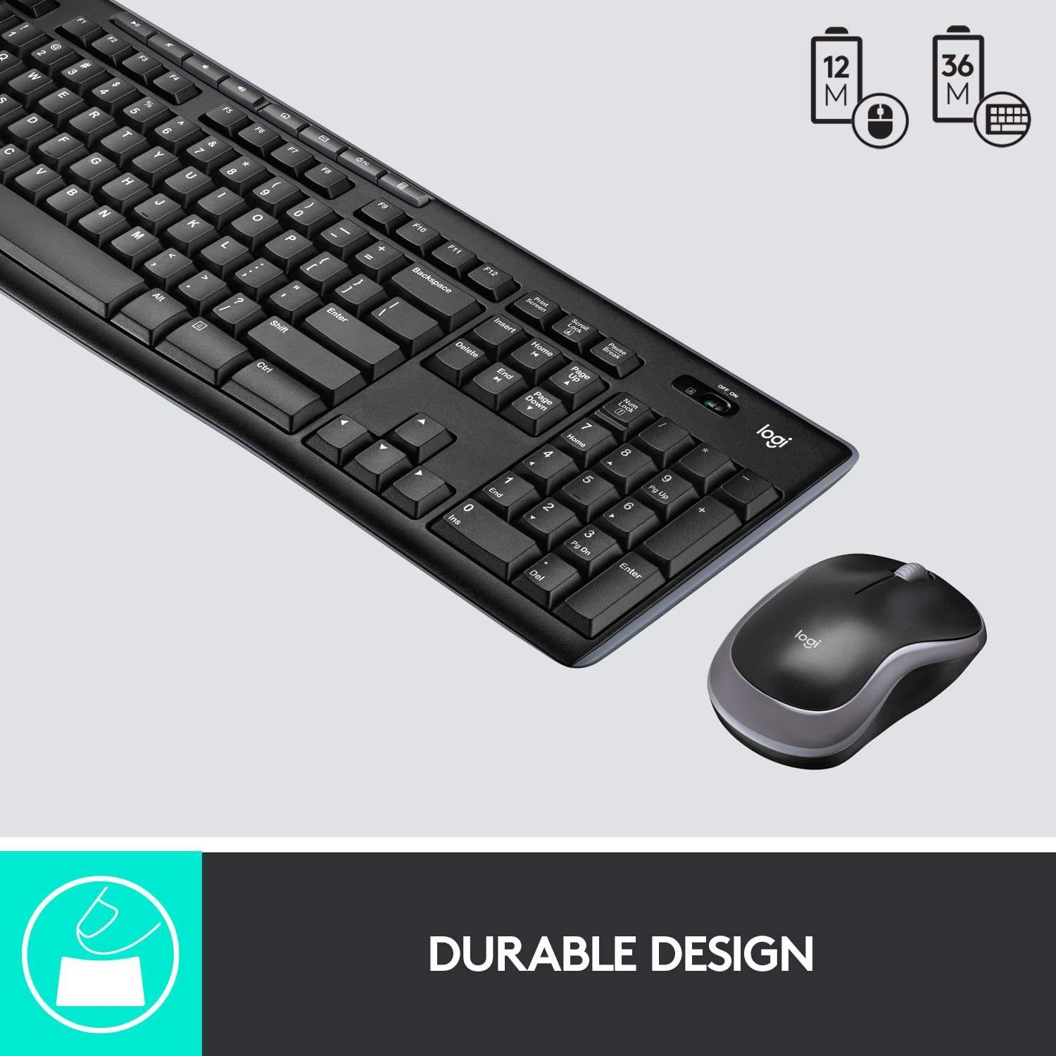 Custom Russian Logitech MK270 Ergonomic Office Pc Mobile Switches RGB Computer Laptop Tablet Wireless Keyboard Mouse