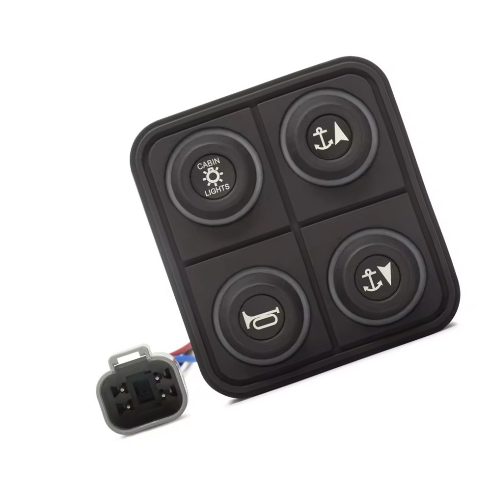 Durable 2x2 RGB Illuminated Keypad Silicone and Rubber Button Material for Custom Control Panels and Mobile Phone Interfaces