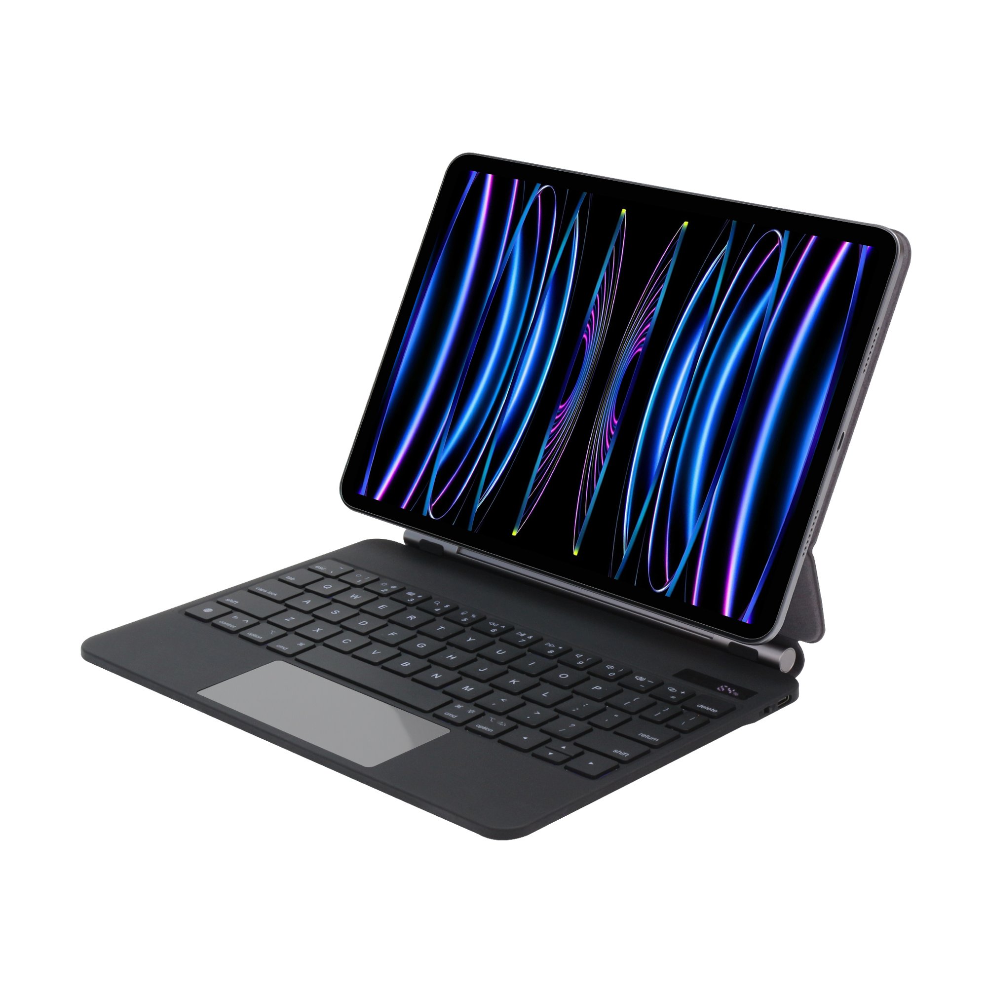 Factory Wholesale Bluetooth Magic Keyboard with LCD Display for 10.9 inch iPad Air 4/5 and 11 inch iPad Pro OEM/ODM Black/White