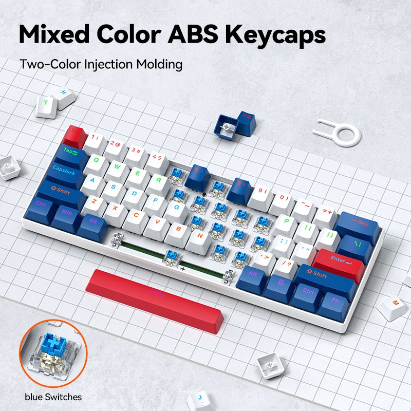 Dual mode Wired 60% Mechanical Gaming Keyboard RGB Backlit Ultra Compact Swappable RGB Wired Mechanical Keyboard