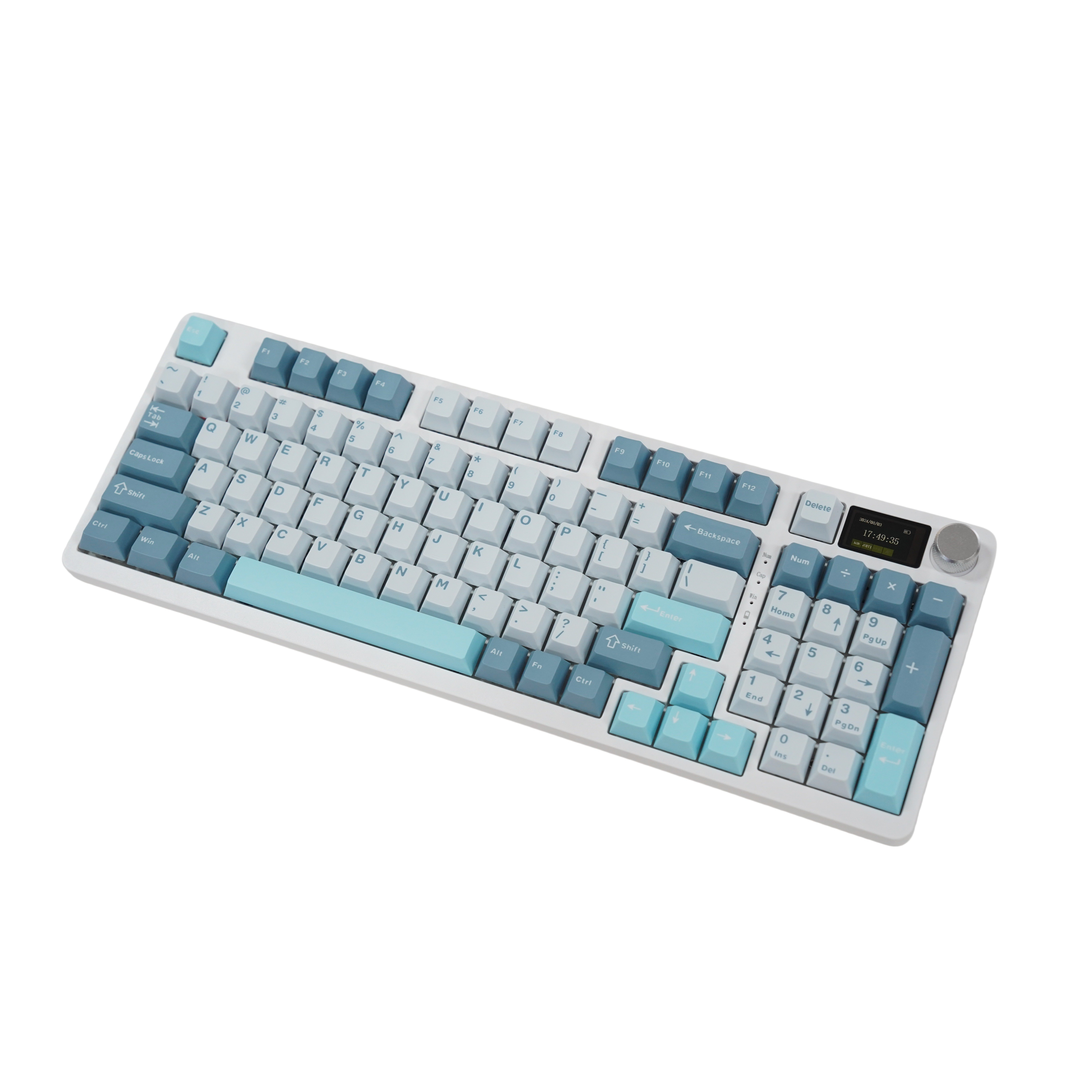 Mathew Tech KC98 Pro Mechanical Keyboard Smart Display Screen & Knob 3-Modes Wireless Mechanical Keyboard Software Support