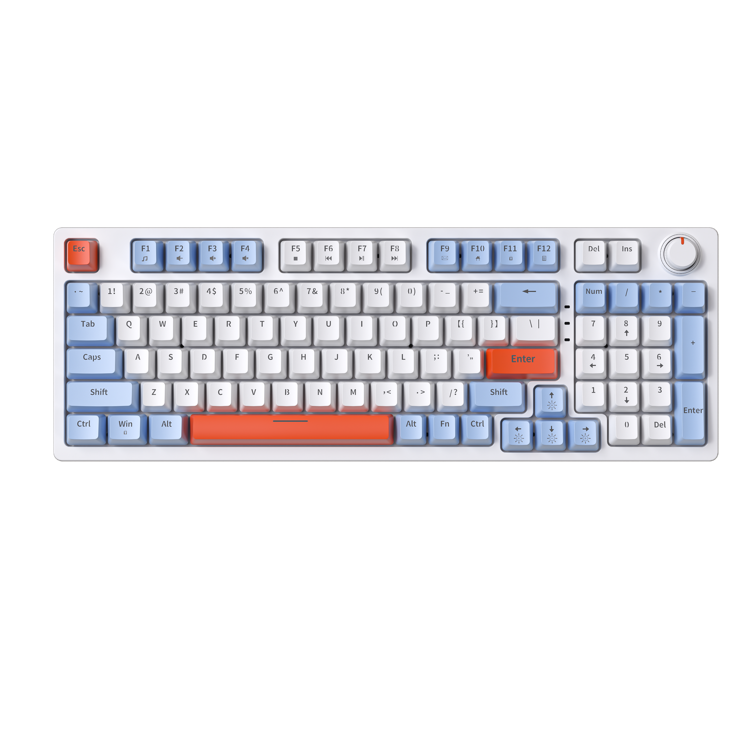 KA981 Hot Swappable Full Size Gaming Keyboard Wired Performance USB Keyboard Curved Ergonomic Keys Red Switch for Windows Gamer