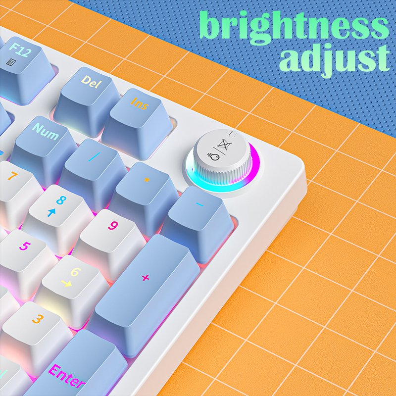 KA981 Hot Swappable Full Size Gaming Keyboard Wired Performance USB Keyboard Curved Ergonomic Keys Red Switch for Windows Gamer