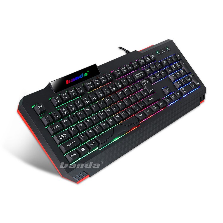 Banda RGB Gaming Keyboard PC 104 Keys LED Backlit ABS Ergonomic USB Wired Multimedia Membrane Gaming Keyboard for Desktop