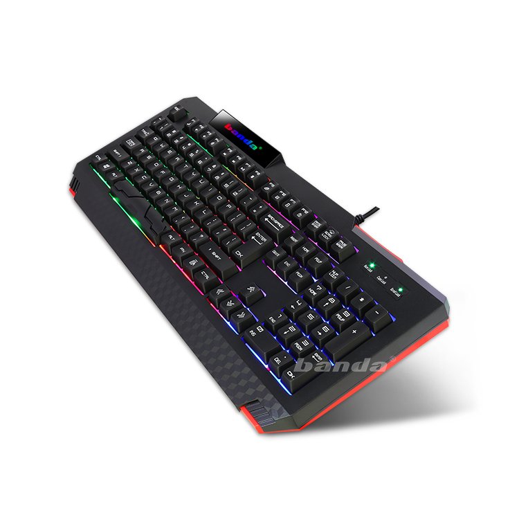 Banda RGB Gaming Keyboard PC 104 Keys LED Backlit ABS Ergonomic USB Wired Multimedia Membrane Gaming Keyboard for Desktop