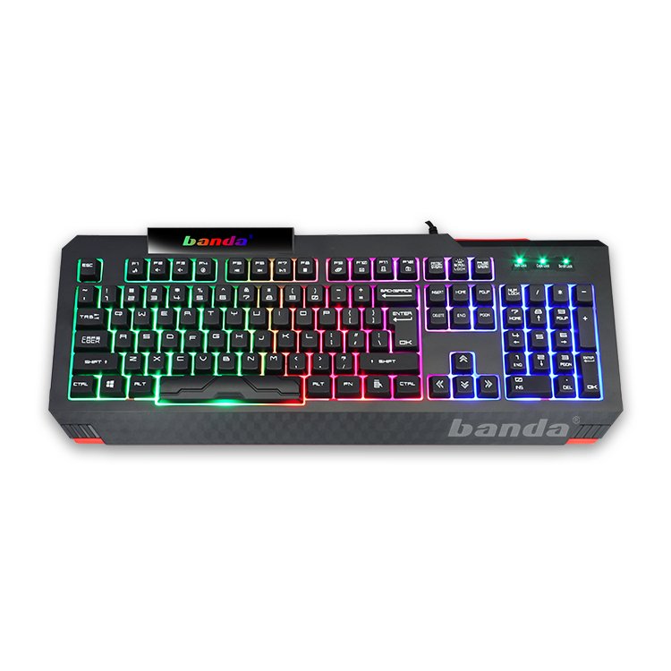 Banda RGB Gaming Keyboard PC 104 Keys LED Backlit ABS Ergonomic USB Wired Multimedia Membrane Gaming Keyboard for Desktop