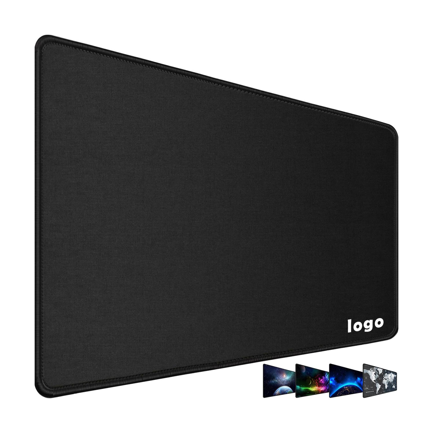 Large Gaming Mouse Pad Polyester Cloth Extended Desk Mousepad with Stitched Edges Non-Slip Base Waterproof Keyboard Pad Custom
