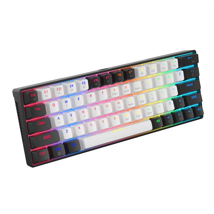 60% Keyboard 63 64 Keys Blue Red Switch Custom Keycap Mini USB Wired Gaming Fashion RGB backlit optical mechanical keyboard
