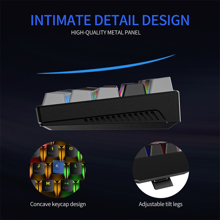 60% Keyboard 63 64 Keys Blue Red Switch Custom Keycap Mini USB Wired Gaming Fashion RGB backlit optical mechanical keyboard