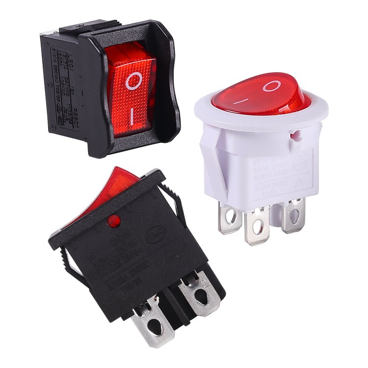 Led 220v Rocker Switch On Off Copper Pin Red Green Blue Yellow Plug With Socket Electrical Outlet Connection No Reviews Yet