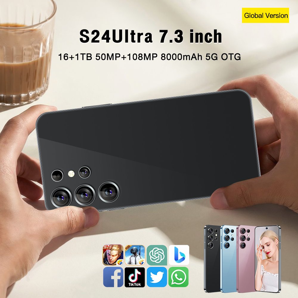 2024 S24 ultra 16GB+1TB 4G&5G Smartphone Cellphone Original 7.3inch Unlocked Dual Card Mobilephones New Smartphone