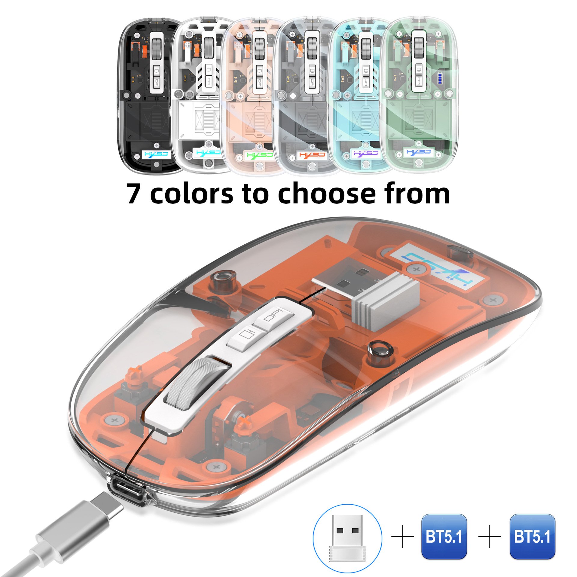 Custom Branded Magnetic transparent wireless mouse with Overseas Warehouse Pick & Pack Services