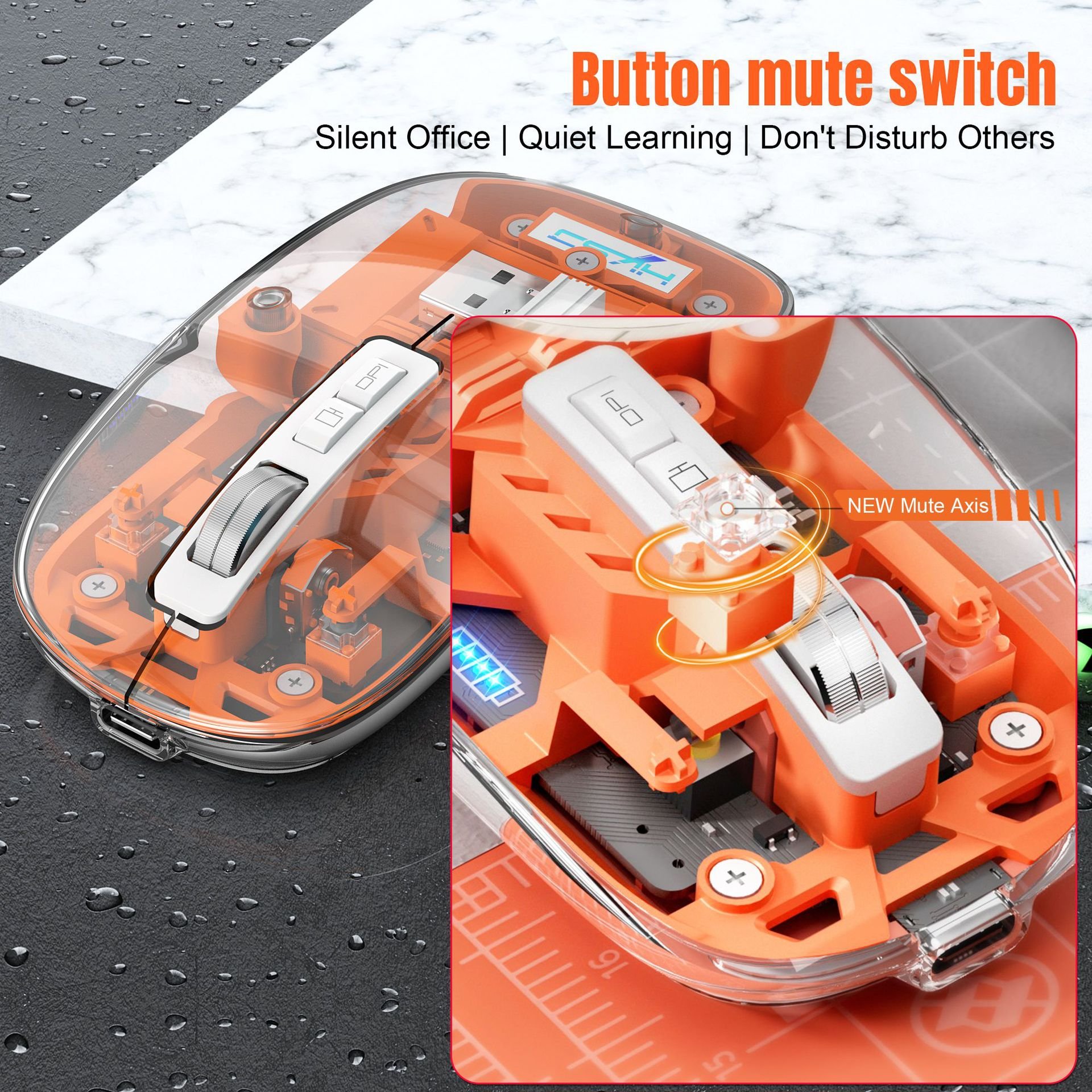 Custom Branded Magnetic transparent wireless mouse with Overseas Warehouse Pick & Pack Services