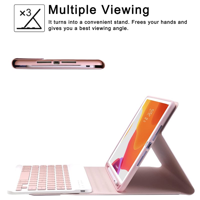 10.2 Inch Shockproof Tablet Leather Case with Wireless Keyboard for Ipad Customized Package 20 Folding Smart Cover Case 26 10pcs