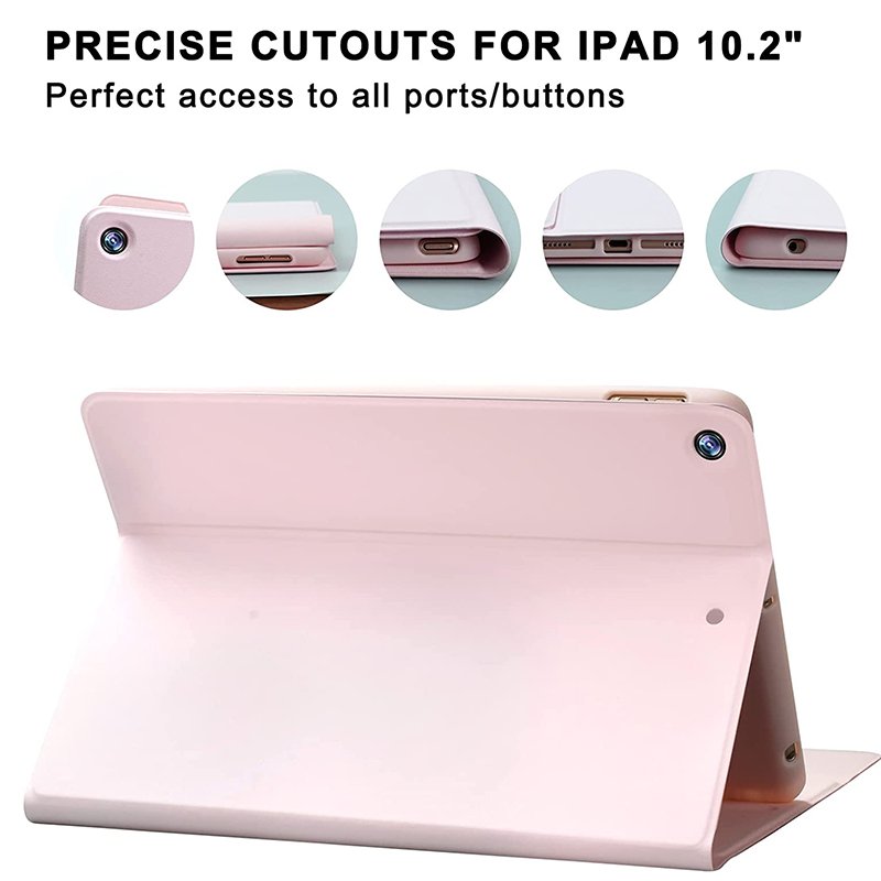 10.2 Inch Shockproof Tablet Leather Case with Wireless Keyboard for Ipad Customized Package 20 Folding Smart Cover Case 26 10pcs