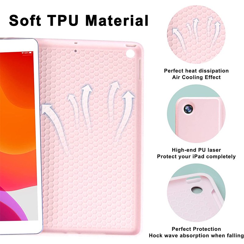 10.2 Inch Shockproof Tablet Leather Case with Wireless Keyboard for Ipad Customized Package 20 Folding Smart Cover Case 26 10pcs