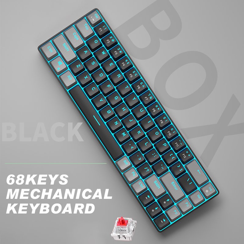 Mechanical Gaming Keyboard OEM Blue Switch Wired Swappable RGB Backlit Color Lighting for Computer