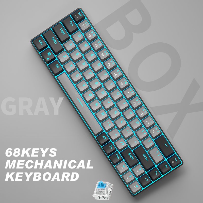 Mechanical Gaming Keyboard OEM Blue Switch Wired Swappable RGB Backlit Color Lighting for Computer