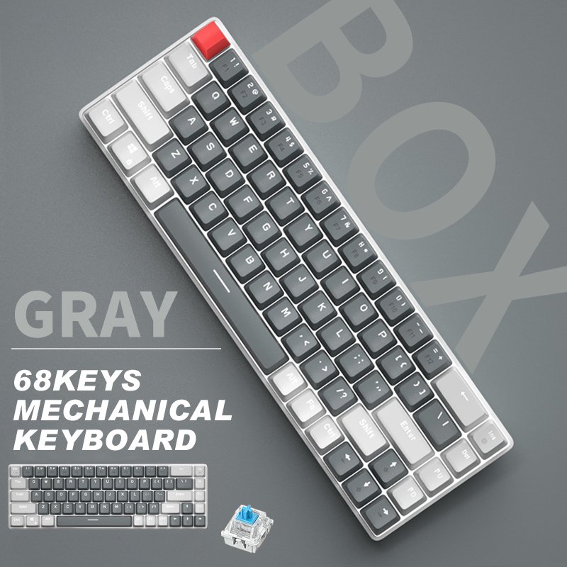 Mechanical Gaming Keyboard OEM Blue Switch Wired Swappable RGB Backlit Color Lighting for Computer