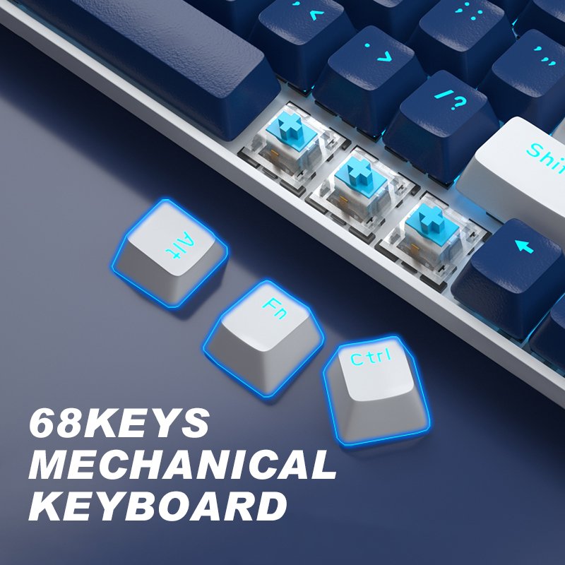 Mechanical Gaming Keyboard OEM Blue Switch Wired Swappable RGB Backlit Color Lighting for Computer