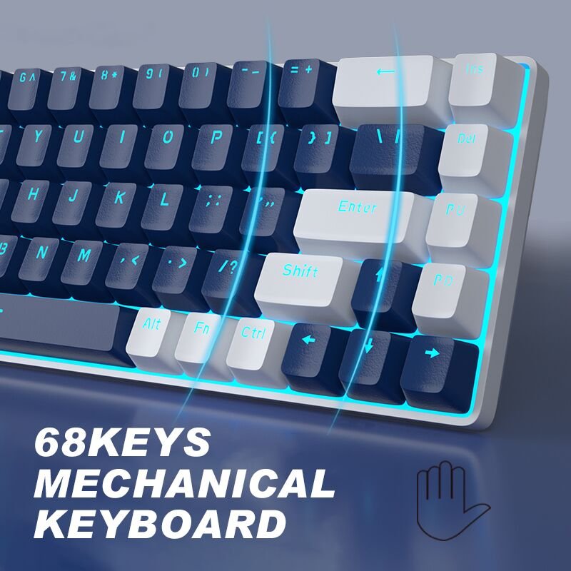 Mechanical Gaming Keyboard OEM Blue Switch Wired Swappable RGB Backlit Color Lighting for Computer