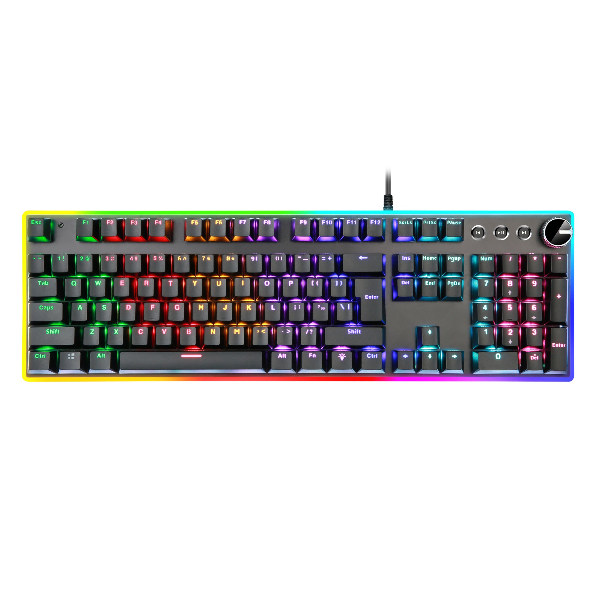 SATE- standard mechanical gaming Keyboard 104 Keys Blue Switches Backlit Keyboard For Gamer GK-70