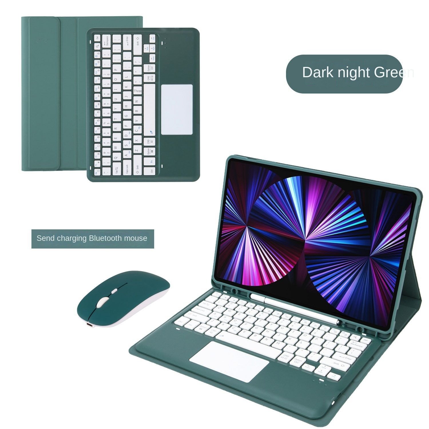 FOR 2024iPad Air 13inch Protective cover PRO12.9 touch control bluetooth Colorful keyboard shell with a sot case send a mouse