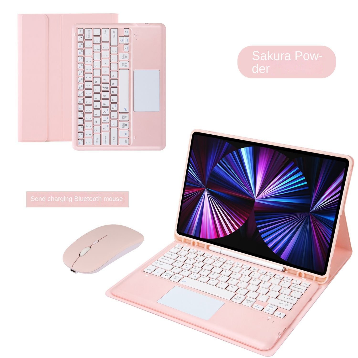 FOR 2024iPad Air 13inch Protective cover PRO12.9 touch control bluetooth Colorful keyboard shell with a sot case send a mouse