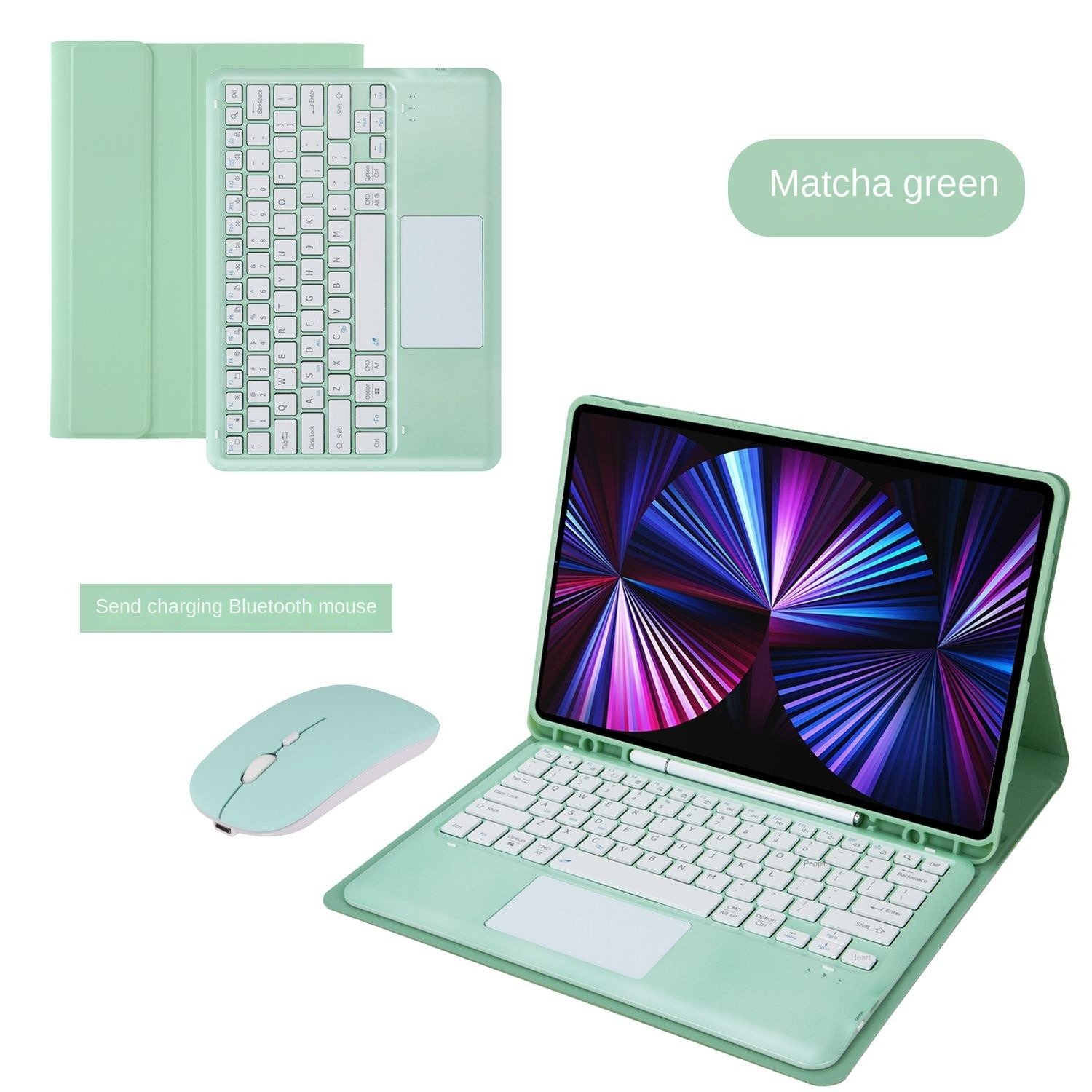 FOR 2024iPad Air 13inch Protective cover PRO12.9 touch control bluetooth Colorful keyboard shell with a sot case send a mouse