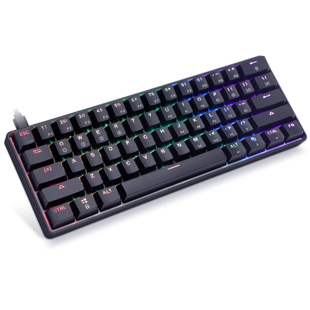 Skyloong hotswappable GK61S SK61S ergonomics wireless RGB Gateron optical red switch mechanical keyboard