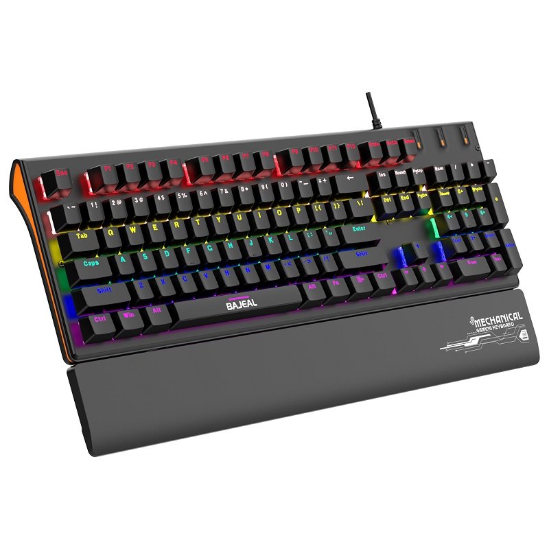 BAJEAL K600 104 Keys Numeric Keypad Palm Rest Wired RGB Game Gaming blue switch Mechanical Keyboard