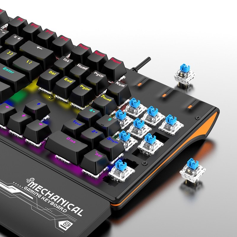 BAJEAL K600 104 Keys Numeric Keypad Palm Rest Wired RGB Game Gaming blue switch Mechanical Keyboard